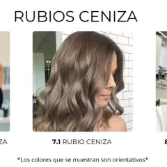 Tres tonos de pelo rubio ceniza: oscuro, medio y claro.