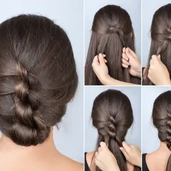 Tutorial de recogidos fáciles informales. Paso a paso para crear un peinado trenzado y recogido elegante y rápido.