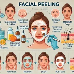 Infografía sobre peeling facial: cómo y cada cuanto exfoliar la cara para diferentes tipos de piel y problemas.