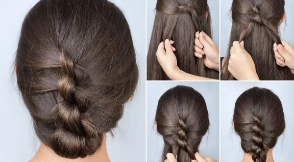 Tutorial de recogidos fáciles informales. Paso a paso para crear un peinado trenzado y recogido elegante y rápido.