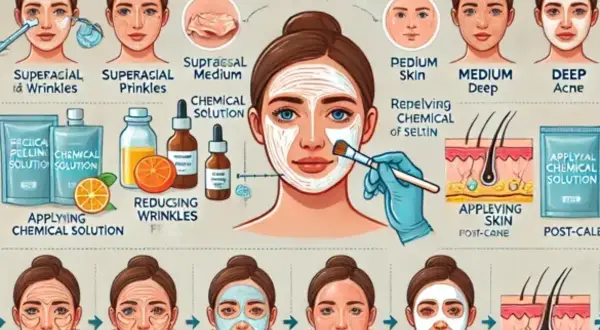 Infografía sobre peeling facial: cómo y cada cuanto exfoliar la cara para diferentes tipos de piel y problemas.