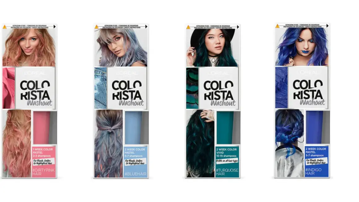 L'Oréal Colorista Washout: tintes que se van con los lavados en tonos pastel y vívidos, para cambiar de look temporalmente.