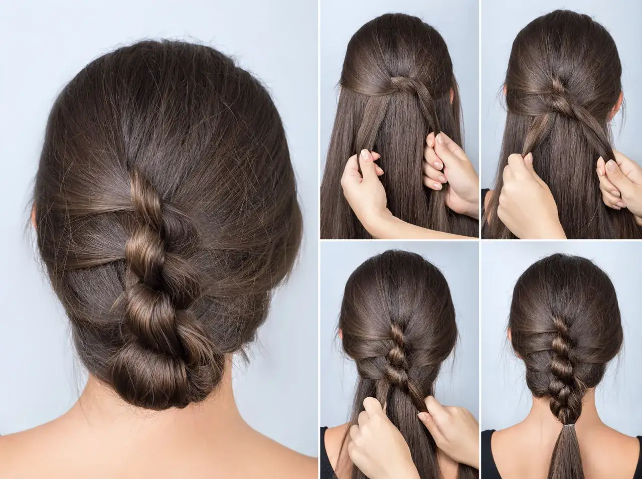 Tutorial de recogidos fáciles informales. Paso a paso para crear un peinado trenzado y recogido elegante y rápido.