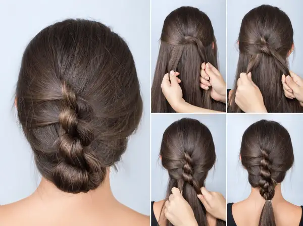 Tutorial de recogidos fáciles informales. Paso a paso para crear un peinado trenzado y recogido elegante y rápido.