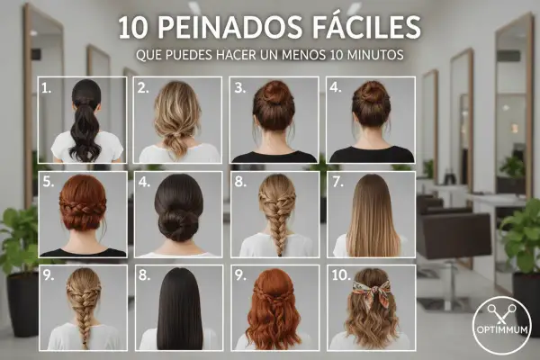Diez peinados fáciles para hacer en menos de 10 minutos: coleta, moño bajo, moños altos, trenzas y más.